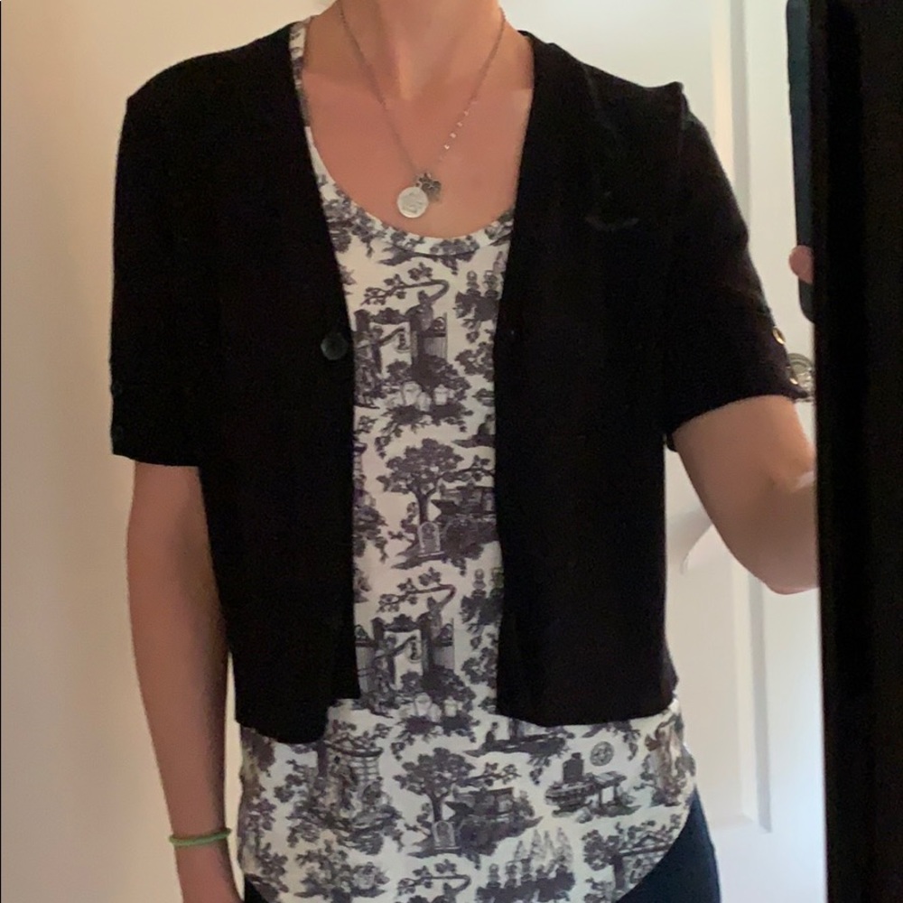 (5/$25) Style & Co. Black Cropped Sweater Size M